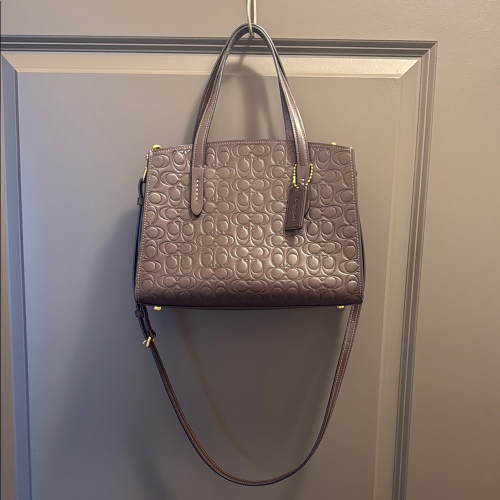 Coach Brown Satchel with Quilted Leather Design